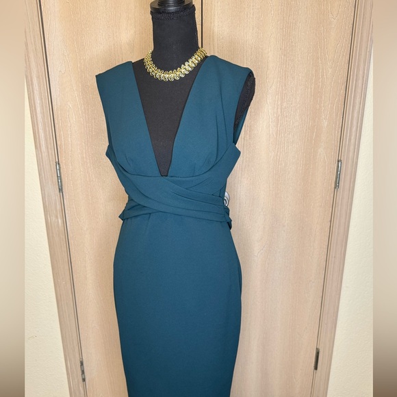BHLDN Danica Dress Deep Teal Green Sleeveless Dress - Picture 4 of 16